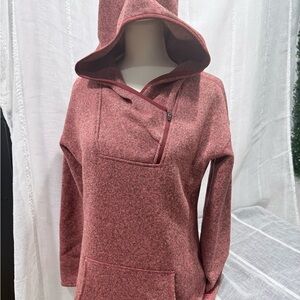 Women's stop desert coral heather Hooded Top